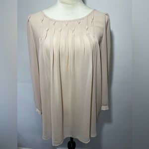 Ann Taylor Loft- ballerina pink babydoll blouse, M